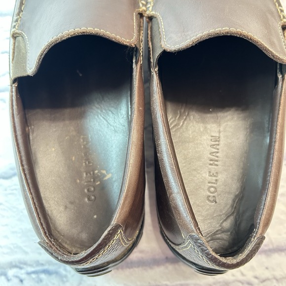 Cole Haan Tucker Venetian Brown Leather Slip‎ On Loafers Mens 11M Driving Shoes - Picture 5 of 10